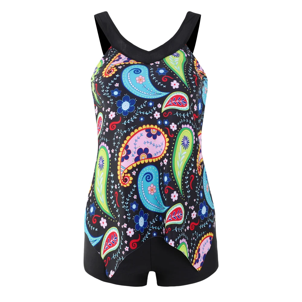 المرأة مثير مجموعة البكيني الصيف Tankini ملابس السباحة واحدة قطعتين بحر أزياء طباعة ملابس السباحة S-6XL