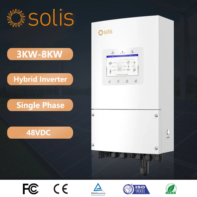 Solis 3KW 5KW 6KW 8KW Hybrid Inverter S6-EH1P8K-L-PLUS Single Phase 230V 48VDC IP66 Solis Inverter