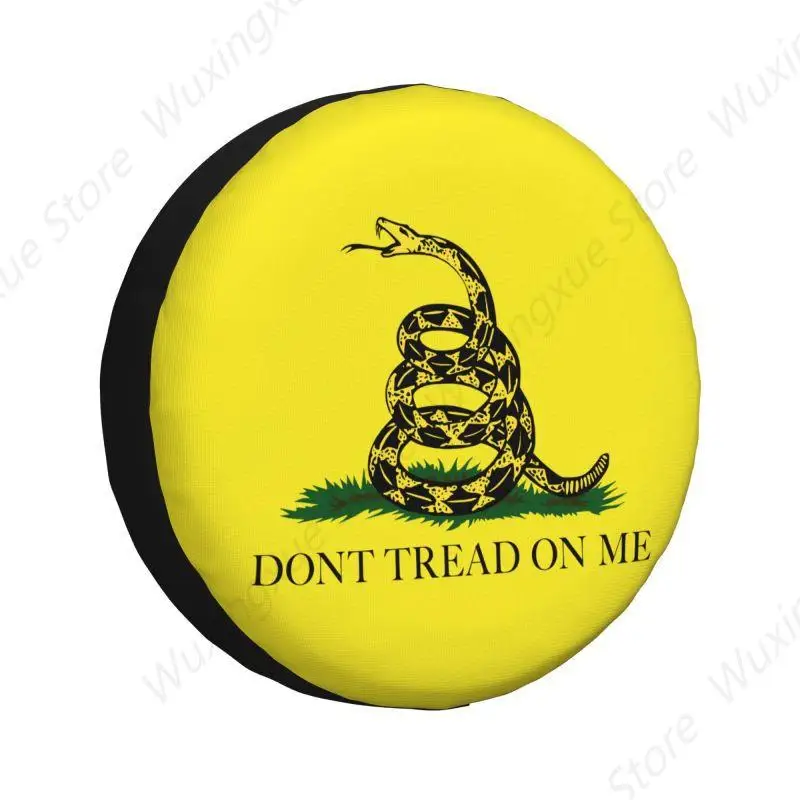 Custom Don't Tread On Me Gadsden Flag Spare Tire Cover for Honda CRV Jeep RV SUV Camper Car Wheel Protector Covers 14