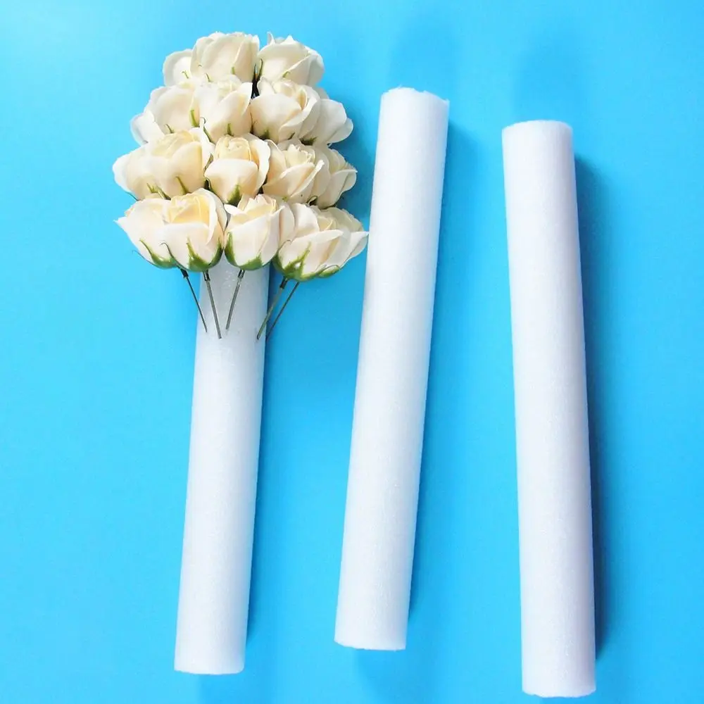 1Pc DIY Foam Strip Wedding Flower Arrangement Base Cylindrical White Stick Solid Curtain Floral Sponge Event Party Props