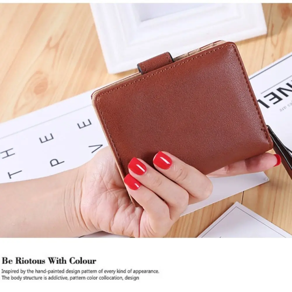 

Модный женский длинный кошелек из искусственной кожи с застежкой, большой вместительный кошелек для монет, сумка для карт, держатель для женщин и девочек