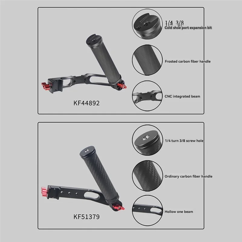 

SQPP-Camera Grip For DJI RC2/RS3 Gimbal Stabilizer Pot Handle Carbon Fiber Foldable Slot Side Handle
