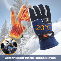 -20℃ Winter Warm Fleece Gloves Men Motorcycle Thermal Snow Thick Ski Gloves For Women Coldproof Sports Windproof Riding Cycling