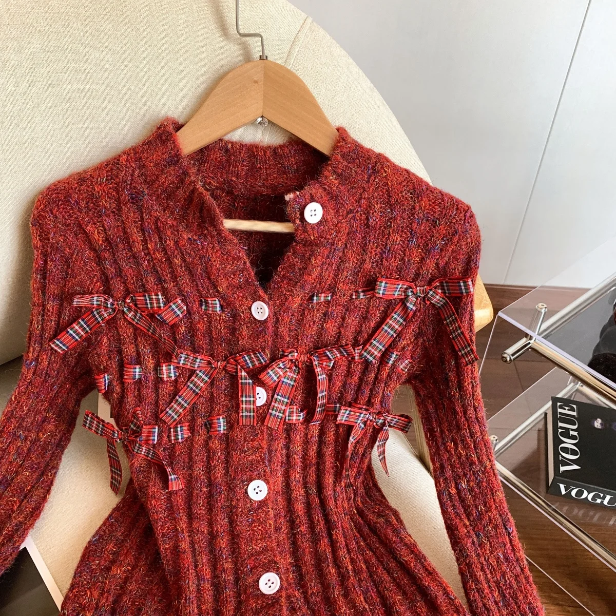 

Sweaters Jumpers Cardigans Womens Cardigan Violets Lyocell Blend Contrast Trim Slim Line Work BF Y2K Simple Minimal Basic Casual