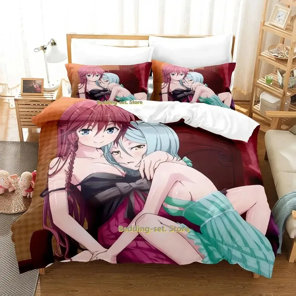 

New Lilith Asami Trinity Seven Bedding Set Cartoon Anime three-piece set Adult Kid Bedroom Duvetcover Sets 3D Kawaii Girl