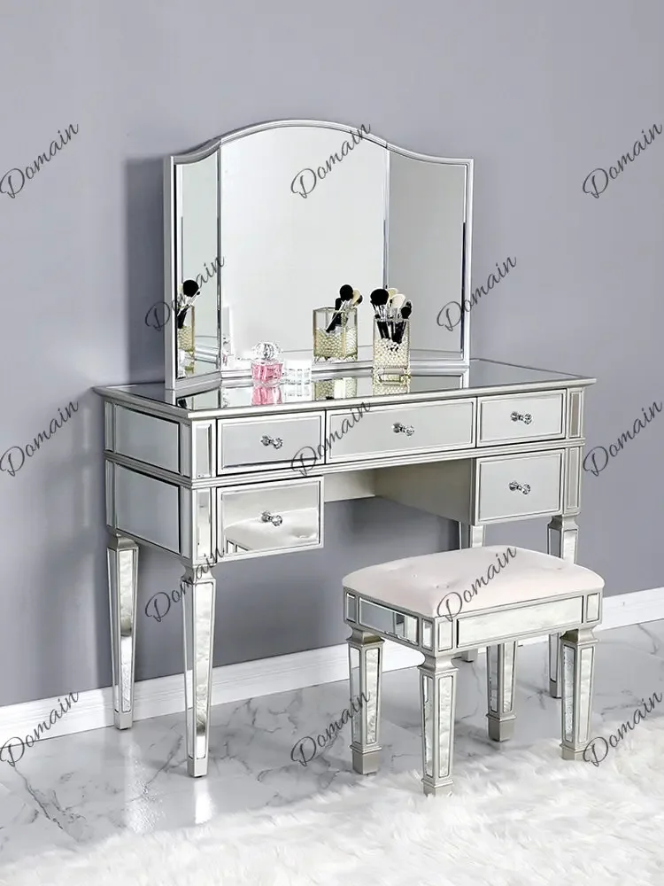 Cd Light Luxury Solid Wood Dresser Bedroom Modern Minimalist Storage Cabinet Small Makeup Table Vanity Desk
