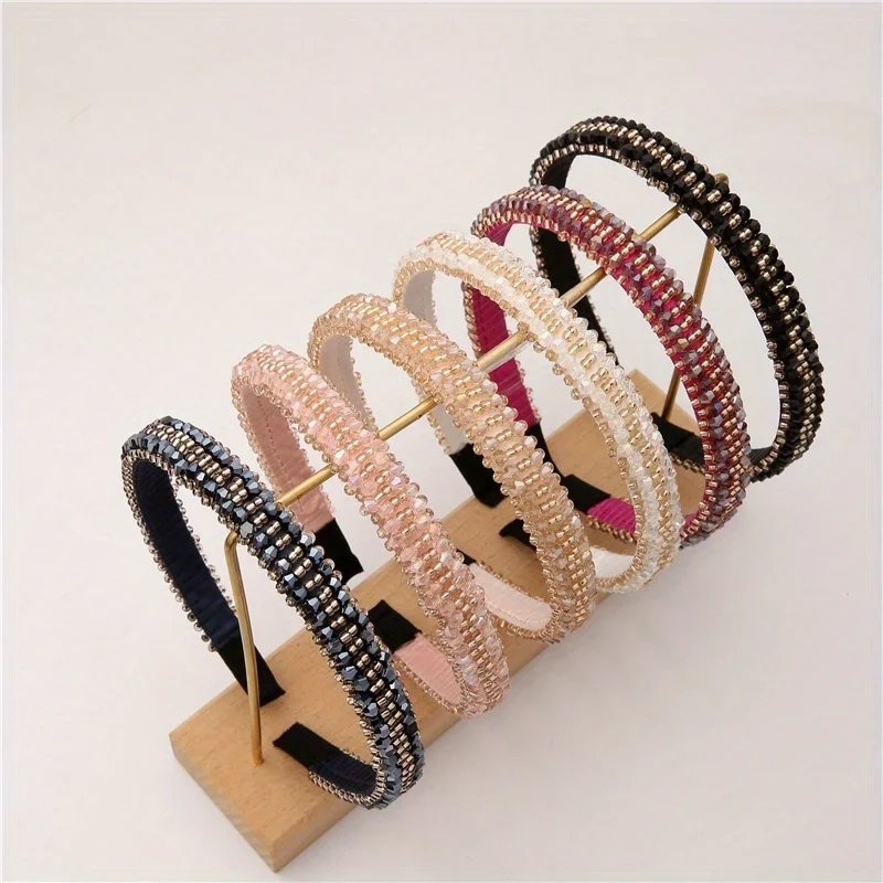 

Thin Edge Hairband Headband Hair Hoop Baroque Crystal Vintage Design for Women Girls Party Evening Events Hair Accessories