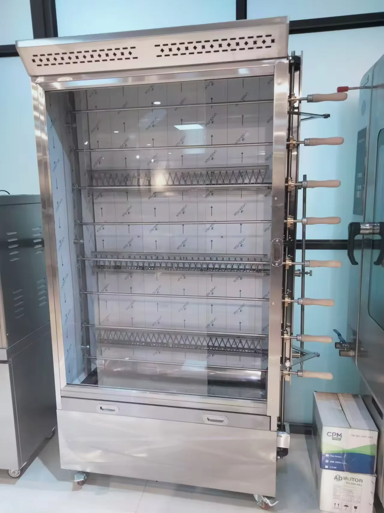 2025 3/5/7/6/8 شوكة شعبية بيع الغاز الدجاج المشواة شواء فرن شواء مع 360 درجة الدورية #4