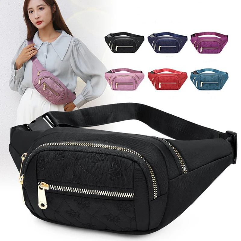 Women\'s Waist Bag Oxford Cloth Waterproof Belt Bags Designer Crossbody Chest Bag Female Fashion Fanny Pack Banana Hip Purse