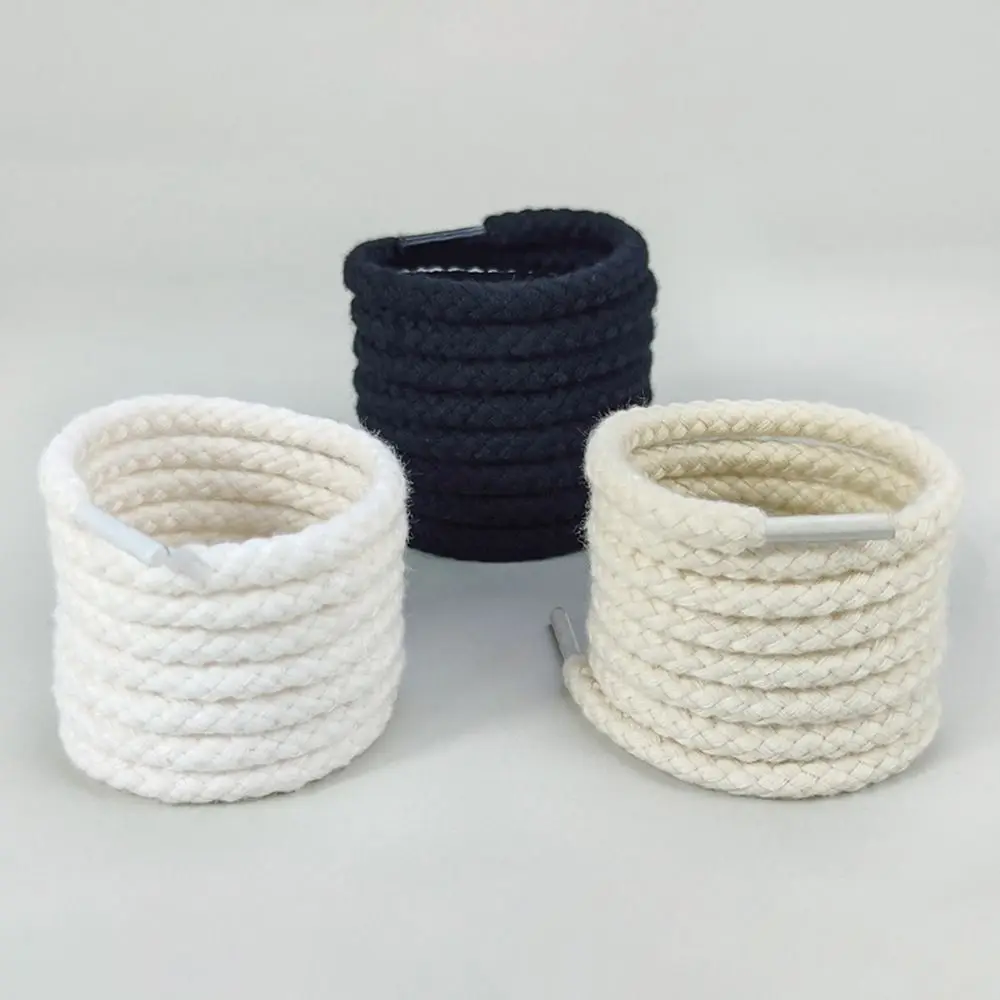 Fashion Multi Color Shoelaces Cotton Linen 1 Pair Canvas Sneaker Accessory Lovely Round Canvas Shoelaces Shoes