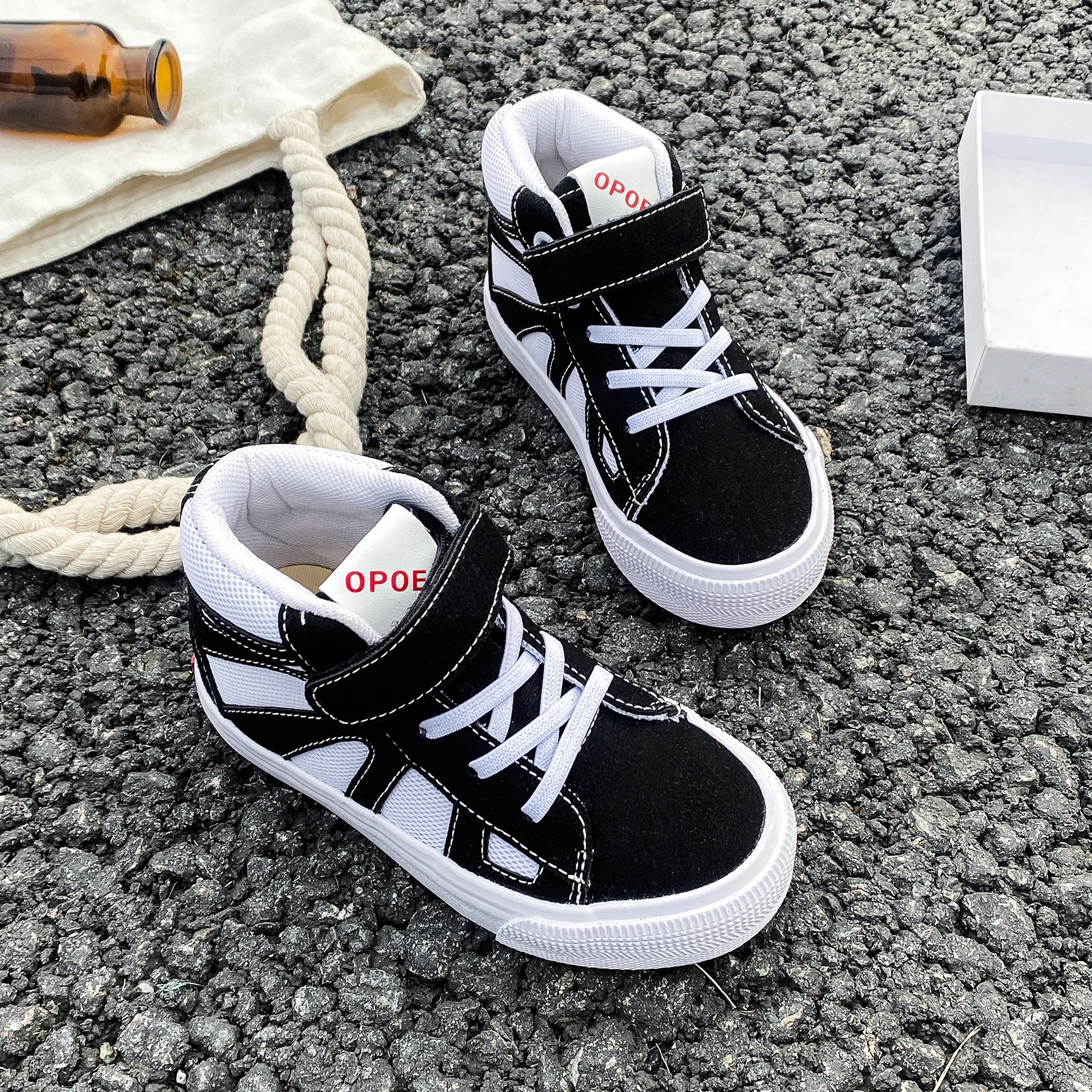 1161 Spring and Autumn Fashion Boys' Canvas Shoes Girls' Trendy Board Shoes Solid Color Cloth Shoes Breathable Soft soled Childr