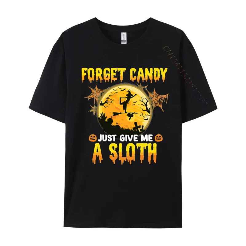 Forget Candy Just Give Me A Sloth T-shirt Men Printed T-shirts Graphic Tee Oversized Tops Shirts