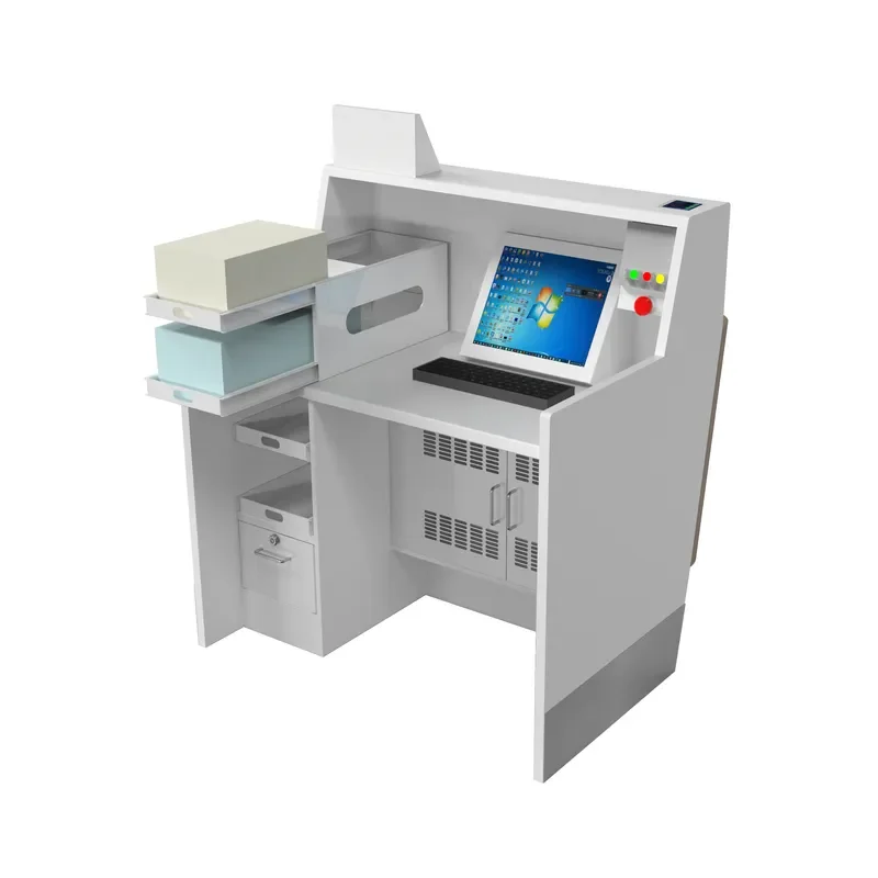 Airport Boarding Island Counter Modular Design Stainless Steel Wood Modern Design Office Building Reception Desk Commercial