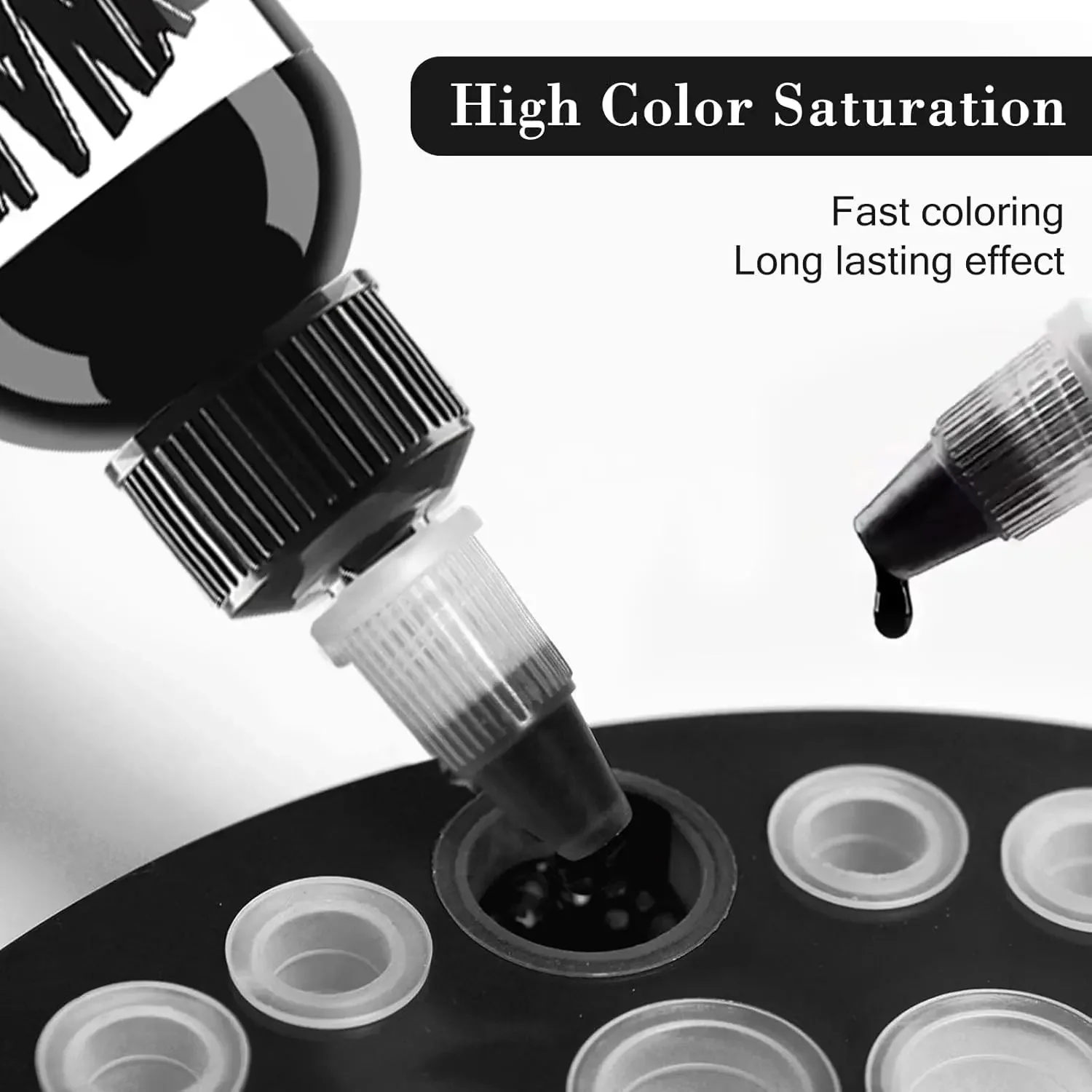 30ml Triple Black/Withe Professional Tattoo Ink For Permanent Semi-permanent Skin Body Art Pigment Tattoo Supplies（2Pcs)