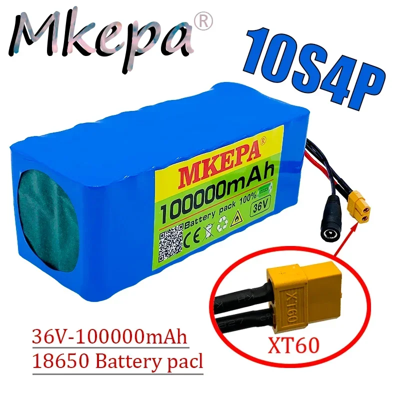 Original 36V battery 10S4P 100Ah battery pack 1000W high power battery 42V 100000mAh BMS