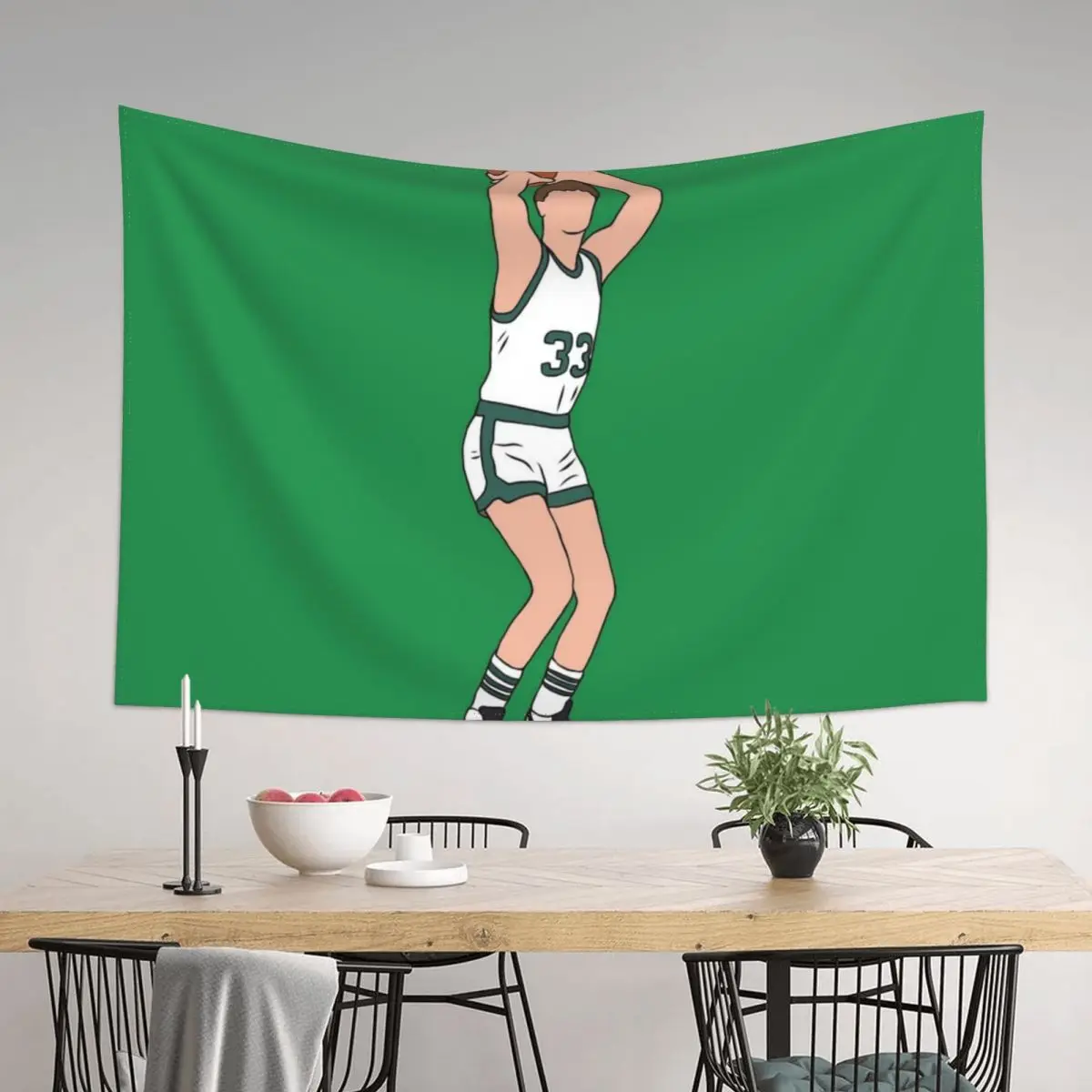 

Larry Bird Jumpshot Tapestry Wallpaper Bedroom Room Decoration Accessories Christmas Decoration Living Room Decoration Tapestry