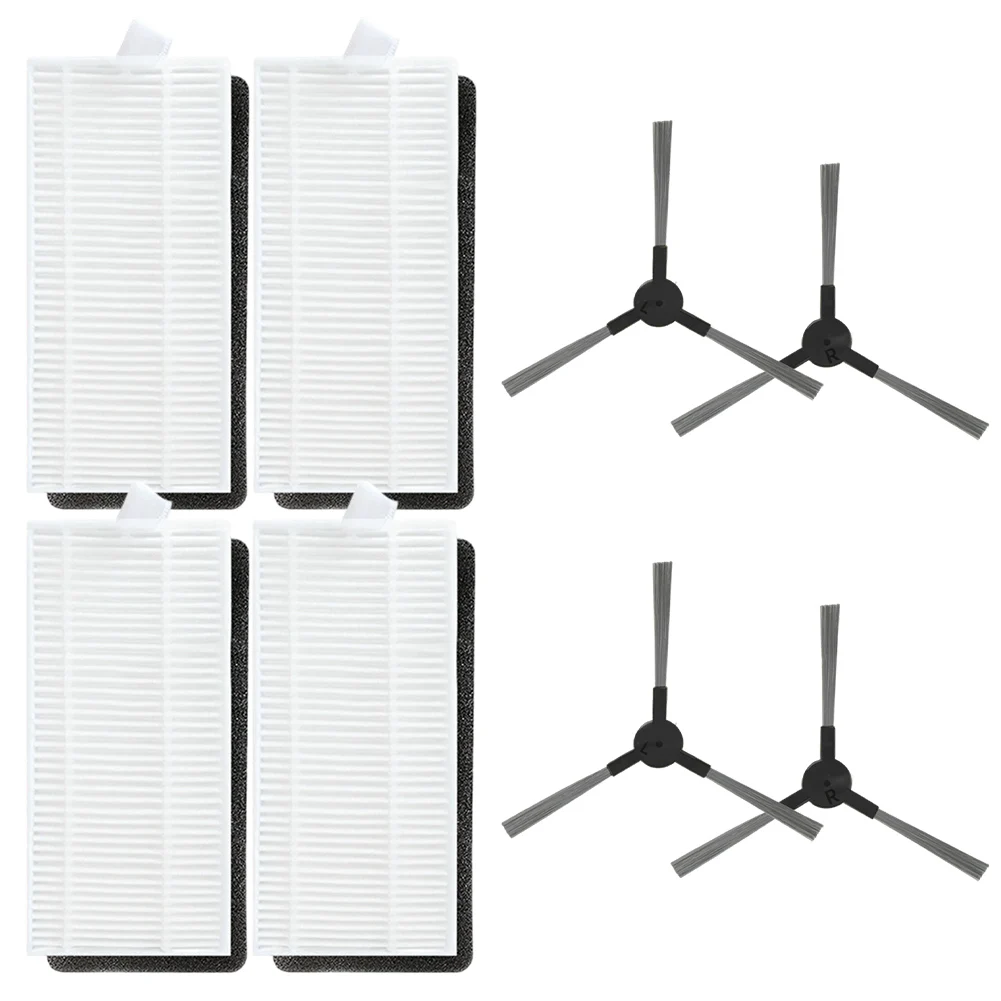 Side Brush Replacement for kit with Filters for Liectroux X6 & For ZEDAR for r600 Vacuums Maintain Cleanliness in Hard to Reach
