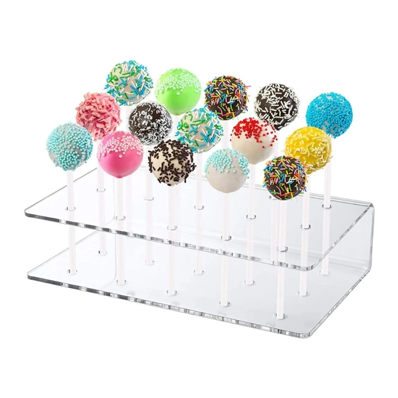 Transparent Acrylic Lollipop Display Rack Halloween Wedding Birthday Party Display Pluggable 15-Hole Lollipop Holder