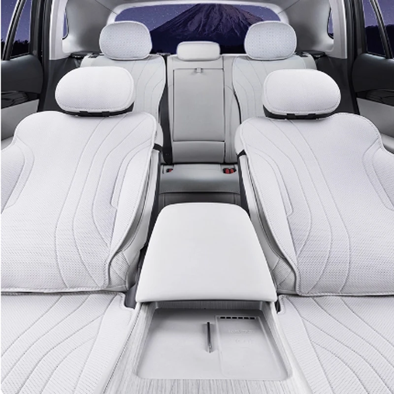 لجيلي EX5 غالاكسي E5 2024-2026 غطاء وسادة مقعد السيارة أربعة الموسم العالمي تنفس الجلود ملحقات الحماية الداخلية