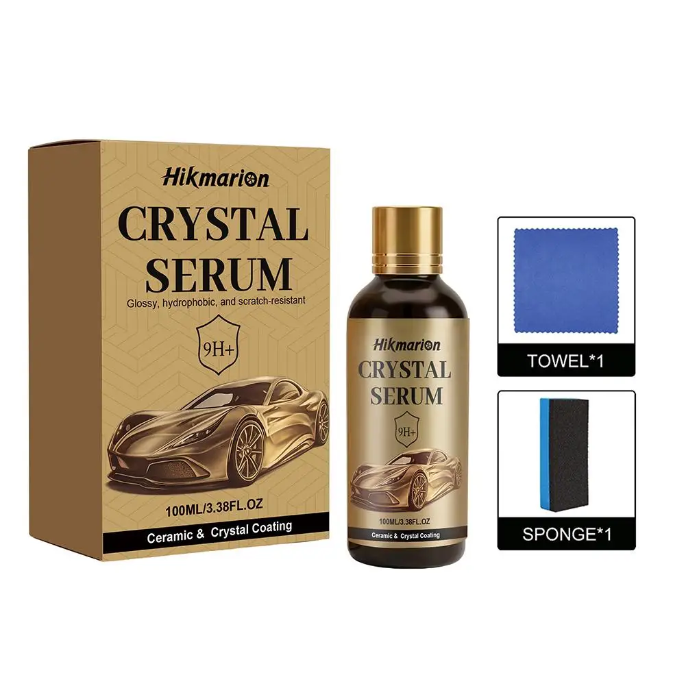 9H+ Auto-Keramikbeschichtung 100ml Flüssiges Nano-Kristall-Serum Polierwachs Anti-Korrosions Wasserdichter Autopflege-Lackschutz