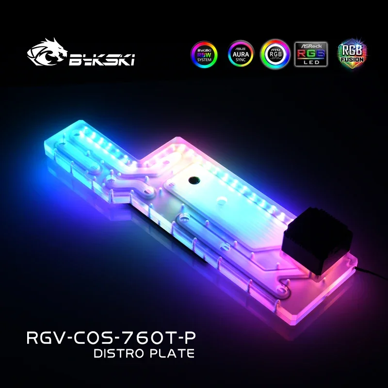 BYKSKI Acrylic Board use for CORSAIR 760T Computer Case / Water Channel Solution for CPU and GPU Block / 3PIN RGB Light