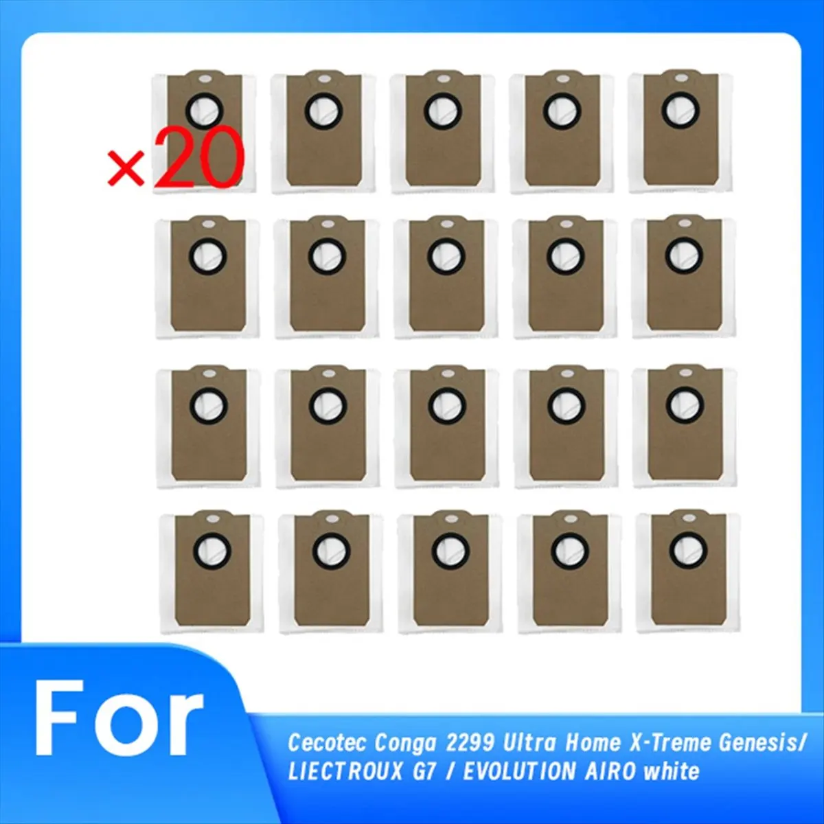 A31F HOT-20Pcs Dust Bags for 2299 Ultra Home X-Treme / G7/EVOLUTION White Robot Vacuum Parts
