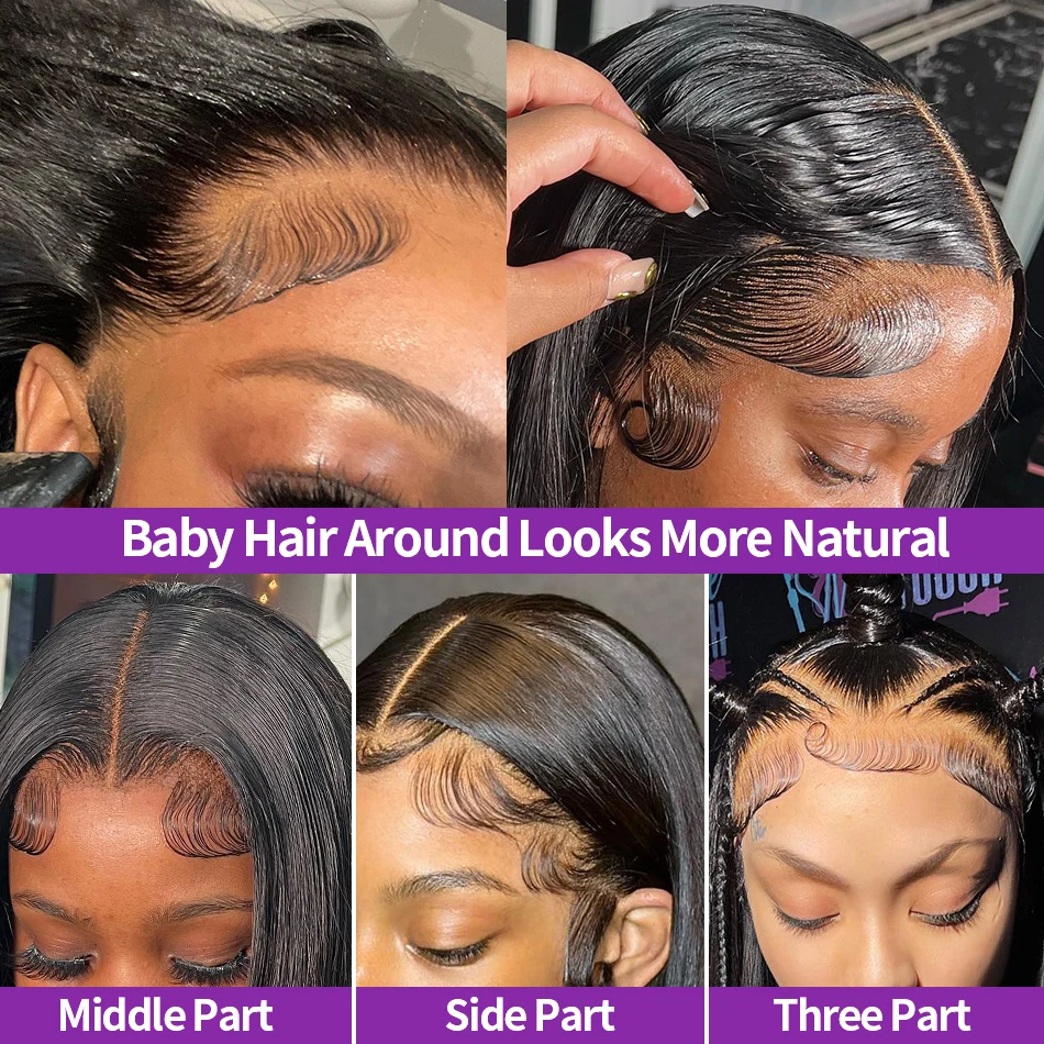 100% شعر الإنسان العظام شعر مستعار مستقيم 180 الكثافة Hd شعر مستعار دانتيل 13x6 شعر الإنسان شعر طبيعي مفرود الباروكات 4x4 5x5 360 شعر مستعار أمامي #5