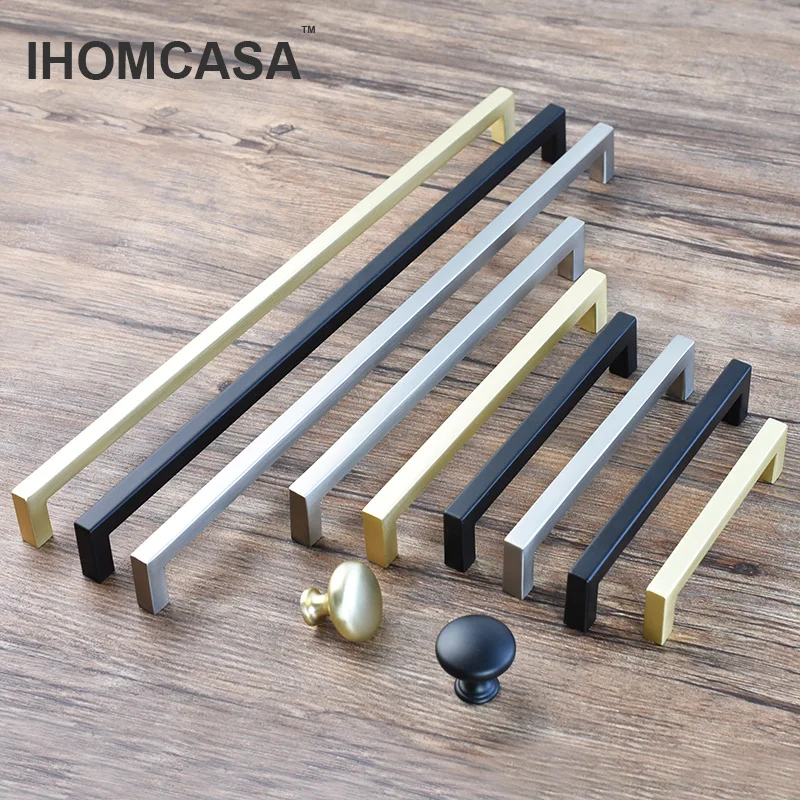 Modern Style Furniture Handle Wardrobe Cupboard Drawer Door Knobs Kitchen Closet Long Handles Gold Black Storage Cabinet Pulls
