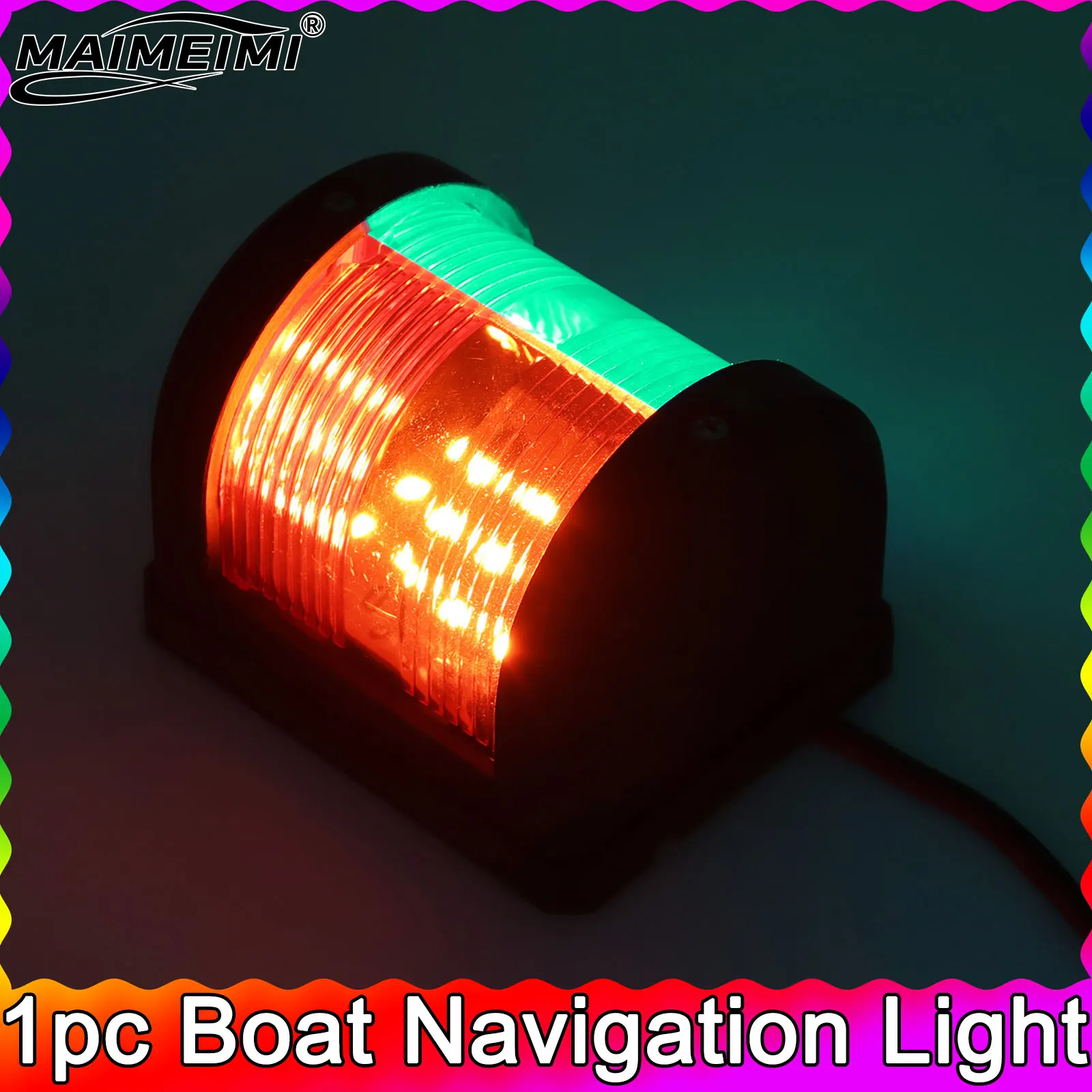 

1 шт., навигационный фонарь для лодки, IP66, водонепроницаемый боковой фонарь, красный, зеленый, светодиодный сигнальный светильник для морской яхты, 12 В, носовой сигнальный светильник