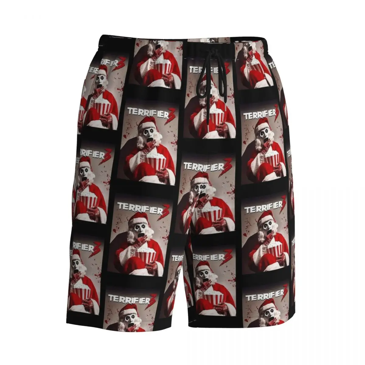 Celana Pendek Papan 3 Santa Terrifier Natal Terrifier Celana Pendek Pantai Selancar Film Musim Panas Celana Renang Kasual Pria Cepat Kering
