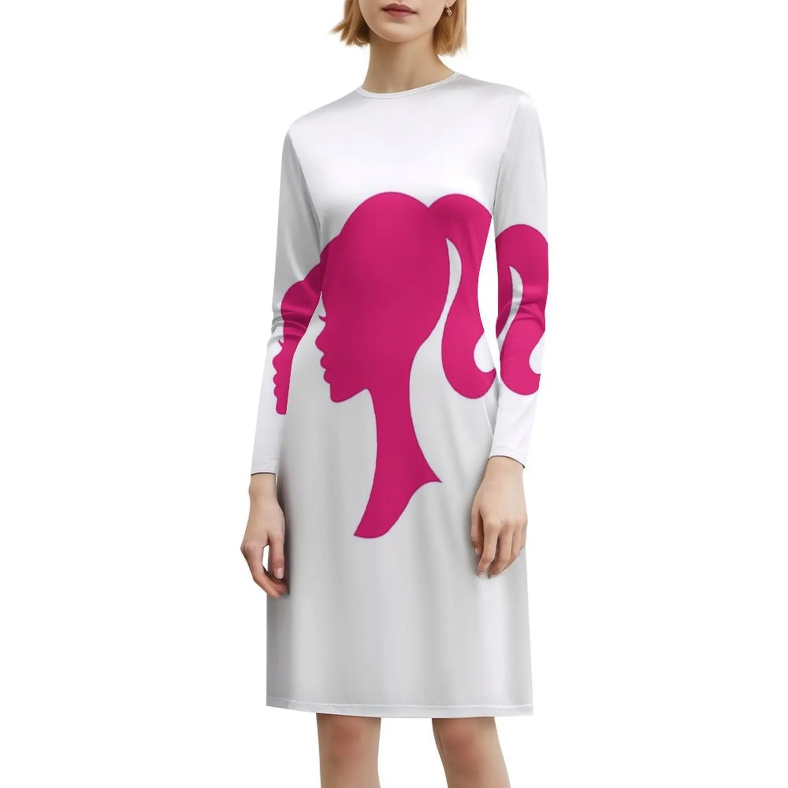 Abito senza maniche bohémien con silhouette per donna Abiti da festa da spiaggia con stampa Abiti da festa silhouette rosa