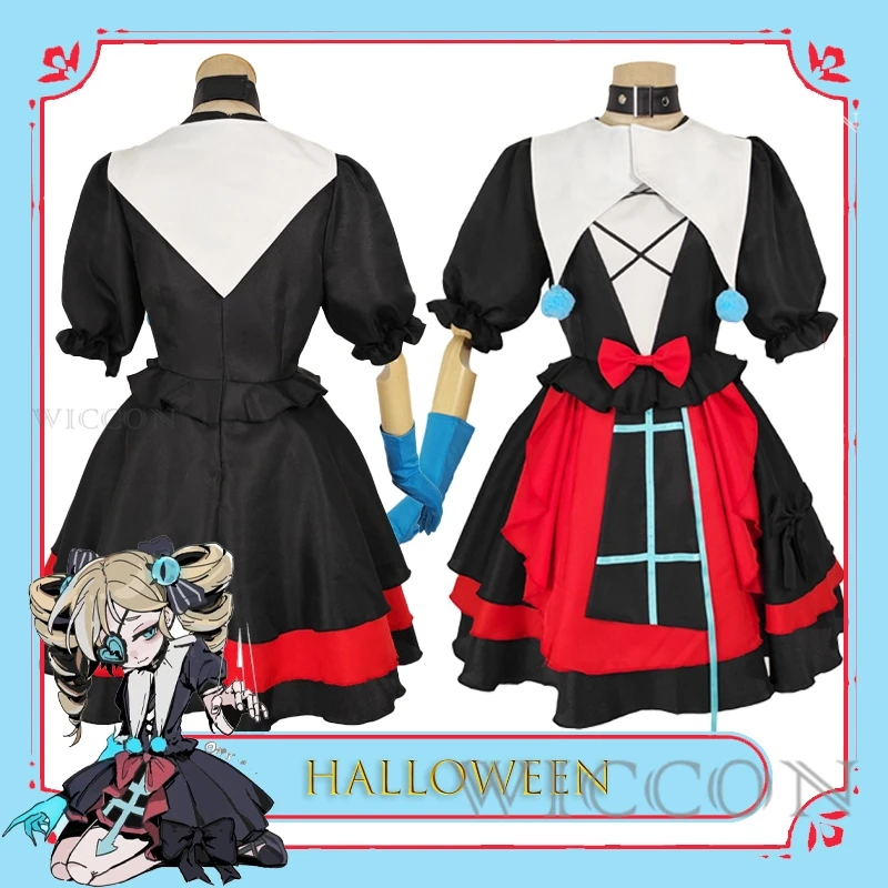 

Escape Terrifying Night Clown Cosplay Costume Spectral Halloween Anime Horror Outfit Wronged Soul Kawaii Game