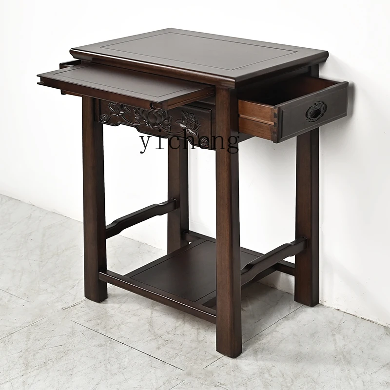 LYY  Golden Silk Sandalwood Household Guan Gongtai Entrance Table Offering Table Offering Shrine Simple Desk