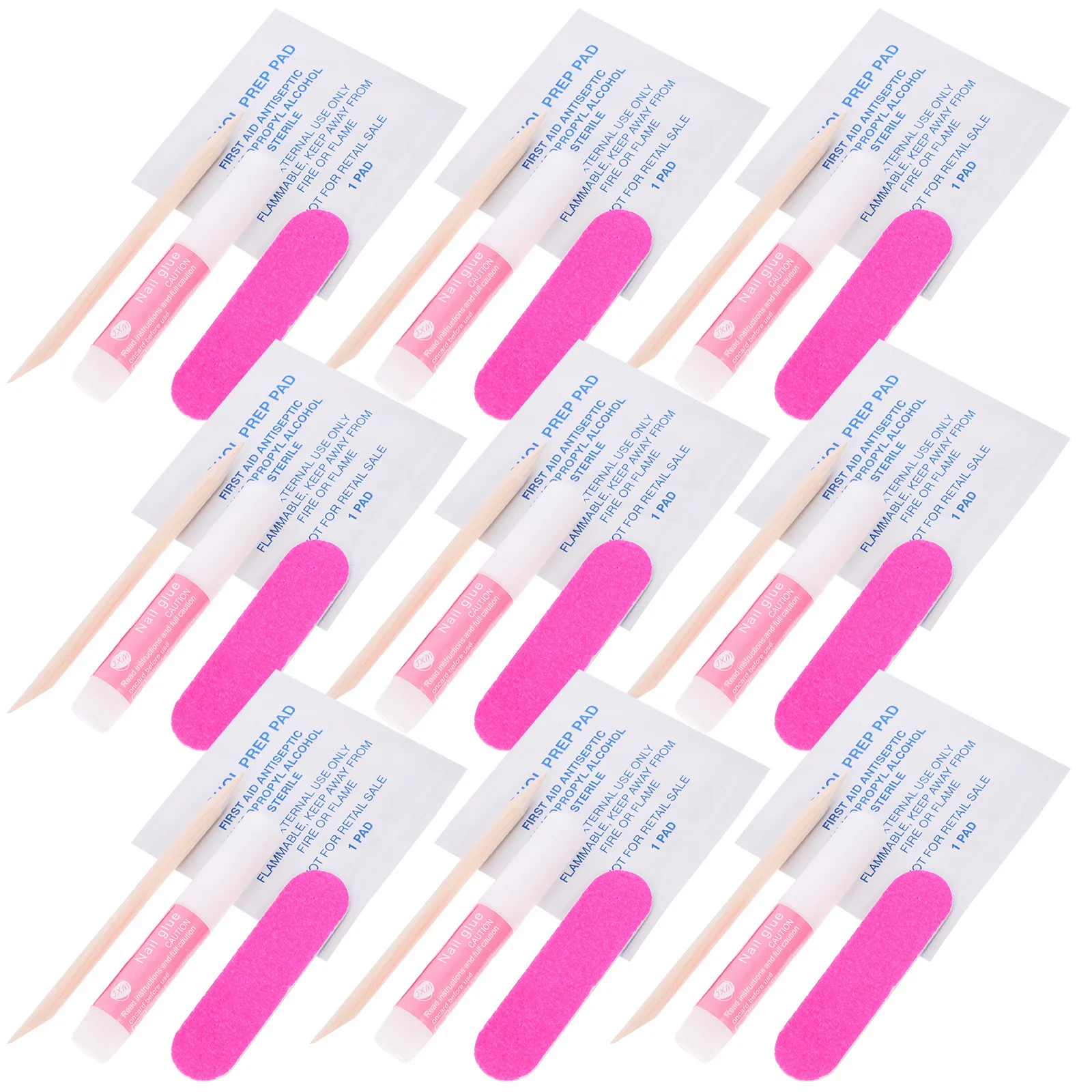 10 set Kit per unghie Set di strumenti per manicure Fai da te Lima per unghie a doppia faccia Unghie finte a casa Salone Forniture per adesivi per lime a doppia faccia