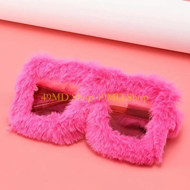 49MD Trendy Sunglasses Oversized Furry Frame Polarized Lens Modern Design Lightweight For Birthday Girl