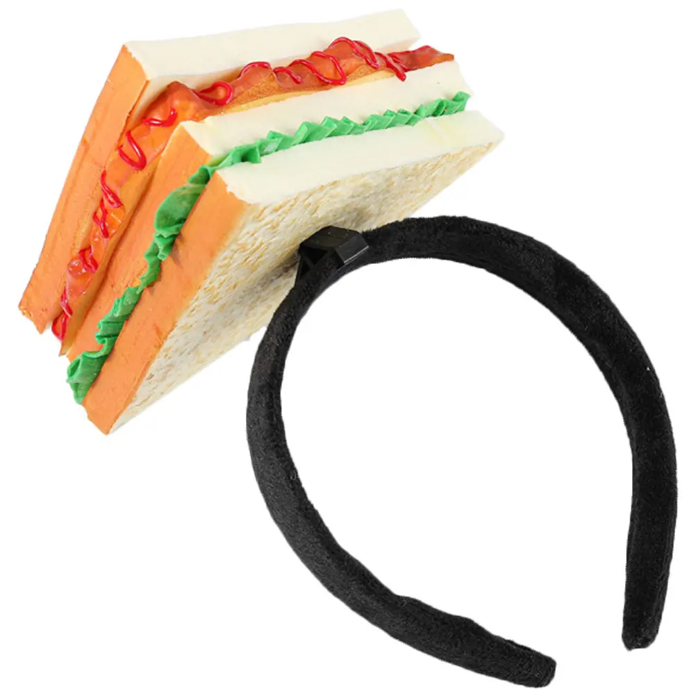 

Sandwich Hair Hoop Artificial Food Modeling Headband for Party Supplies Cosplay Role Playing Costume Favors Indoor Hair Decor