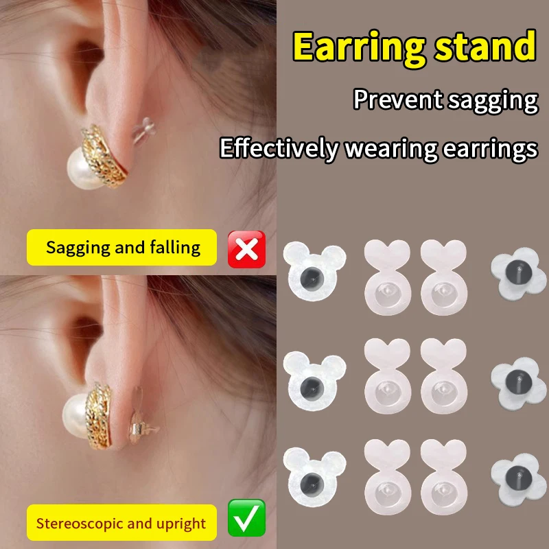For Heavy Earrings Jewelry Making Accessory 10Pcs Ear Back Stoppers Silicone Ear Plug Blocked Caps Supportive Earring Lifters