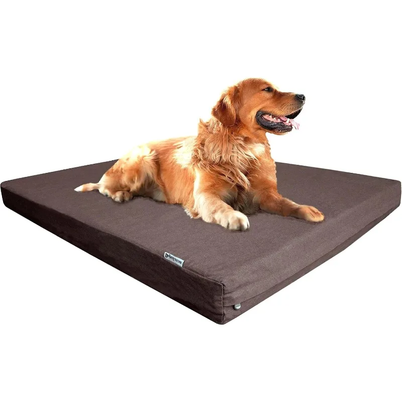 

Dogbed4less Luxury Extra Large Orthopedic Memory Foam Dog Bed forLargeDogs withDurable Waterproof Internal Case,,XL40X35X4,Brown