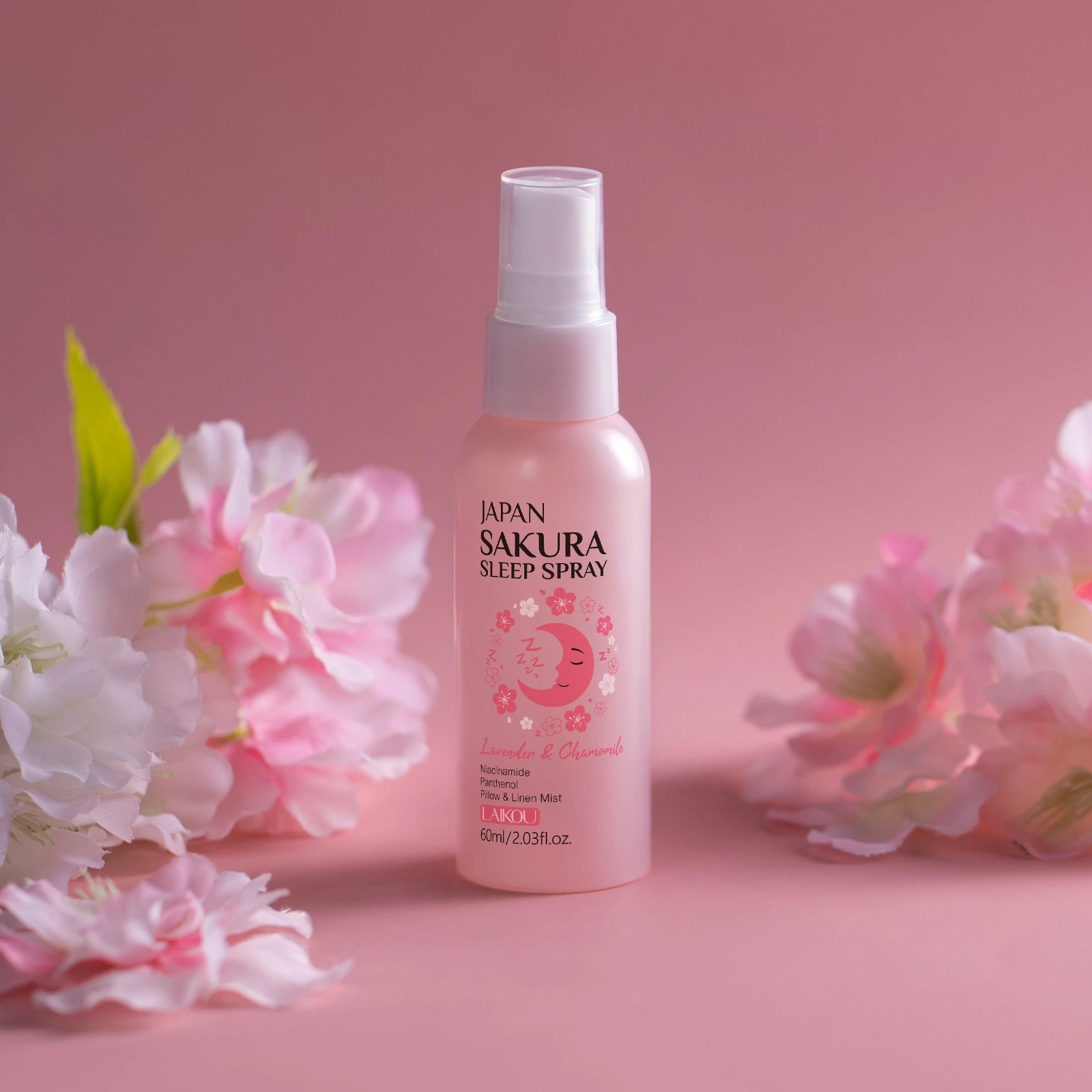 

LAIKOU Sakura Sleep Spray Bedtime Hydrating Face Mist for Relaxation, No Rinse Moisturizing Pillow Spray 60ml For All Skin Types
