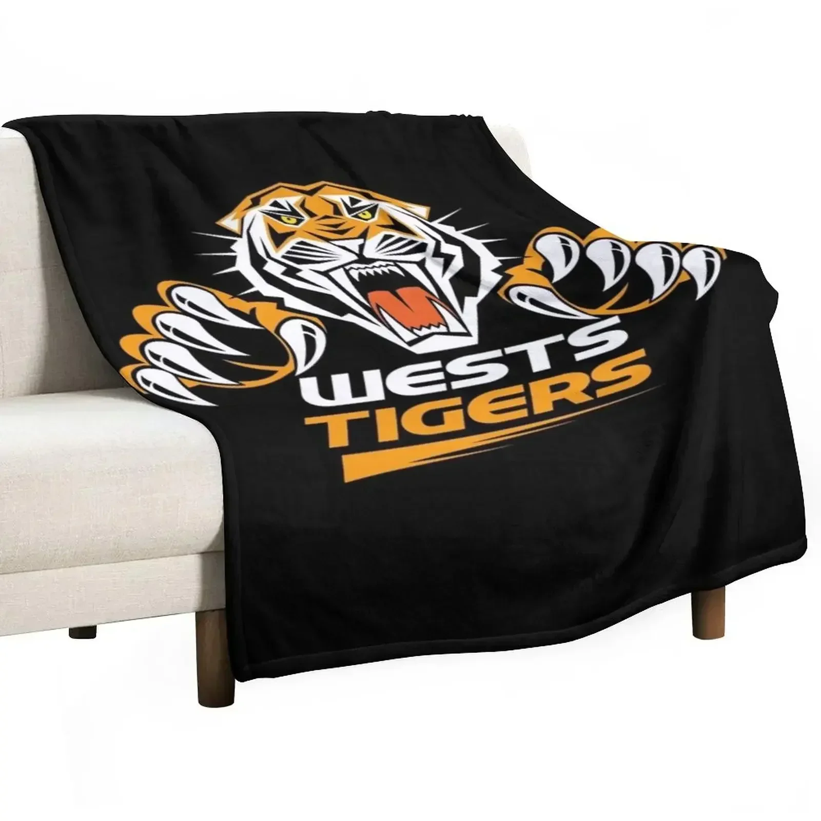 

New-Wests-Tigers-01-Icon Throw Blanket Flannel Fabric Winter beds Blankets