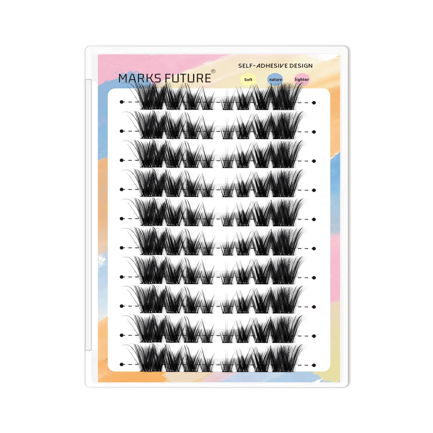 ماركس المستقبل رموش صناعية ذاتية اللصق C حليقة رموش واحدة عين القط الثعلب العين رموش مانغا الرموش العنقودية اليسرى واليمنى مجموعة رموش طبيعية 80 قطعة مناسبة للمبتدئين