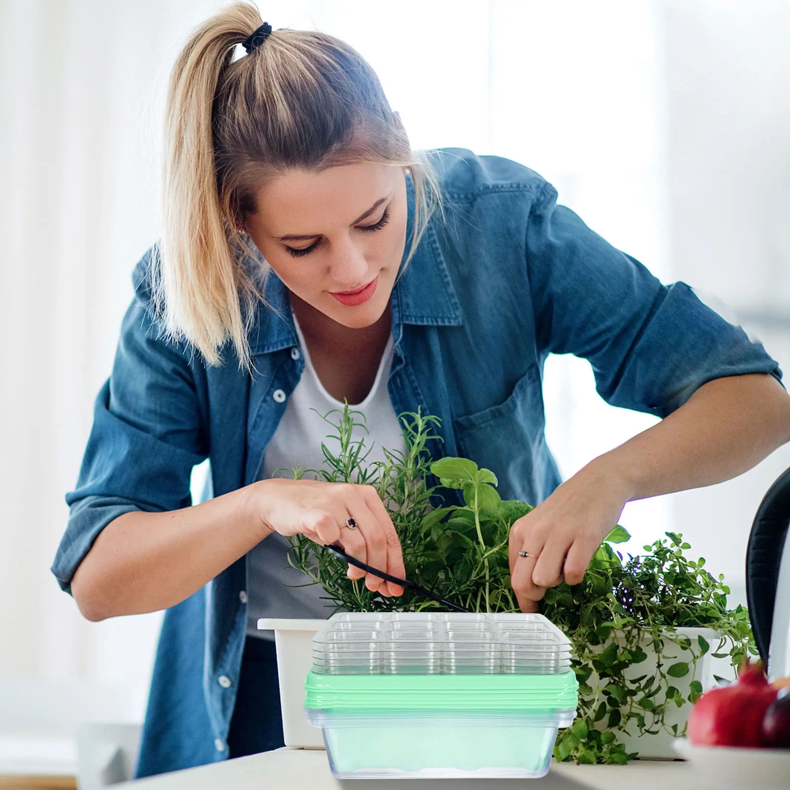 

5 Sets Safe 12 Cells Plant Propagation Trays With Reinforced Bottom For Balanced Moisture And Easy Planting