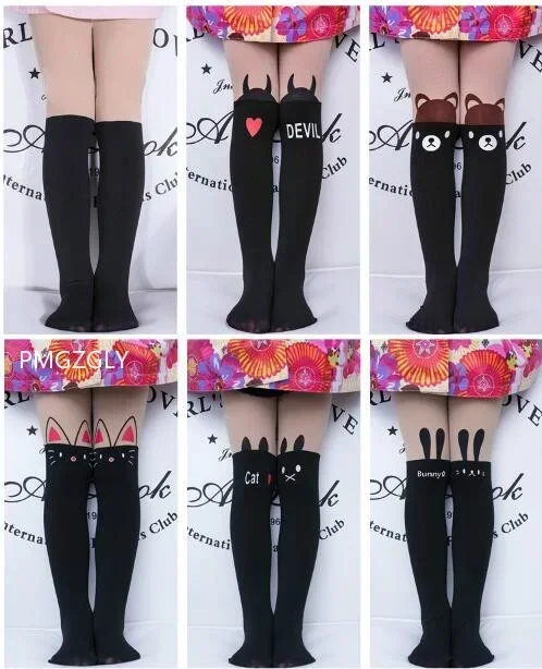 Spring Kids Stockings New Cartoon Girl Tights Children Kids Elastic Pantyhose Princess Girl Tights Stockings Baby Tights Summer