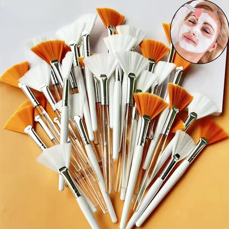 50/10pcs Parctical Facial Brush Multi Use Soft Fan Makyup Brushes Portable DIY Mask Brush Acid Applicator for Girls Beauty Tools
