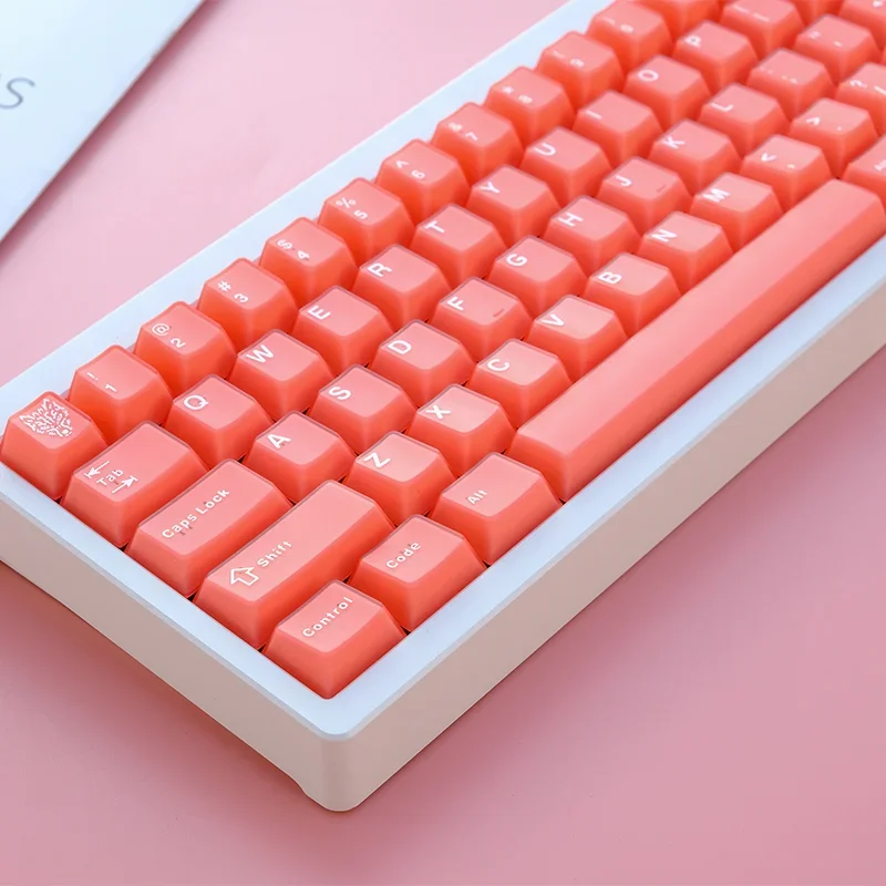 114-Key Aifei Orange Red ABS Keycaps - Cherry Profile, Double-Shot, Semi-Transparent for Mechanical Keyboards