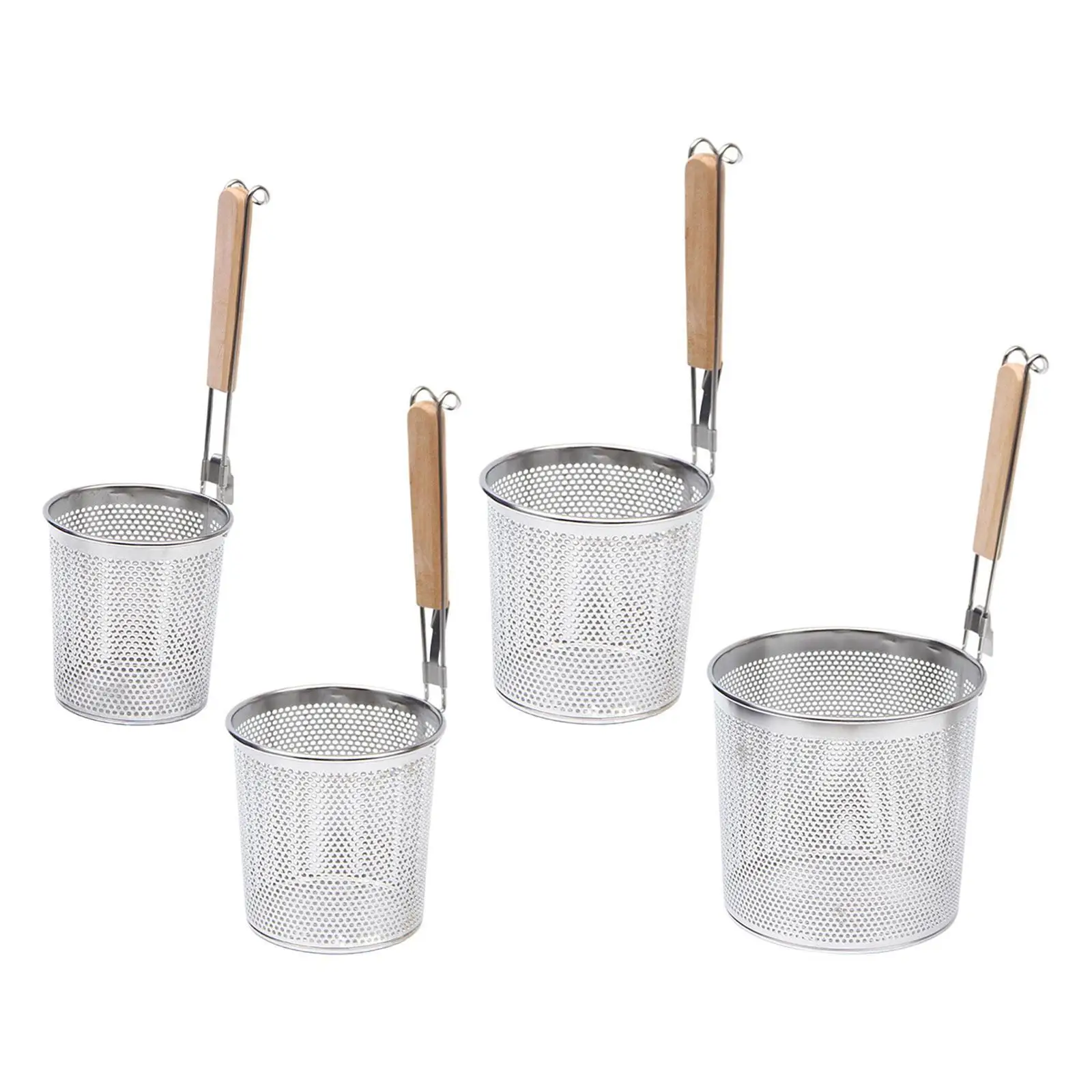 

Stainless Steel Pasta Strainer Food Strainer with Hanging Hook Noodle Strainer