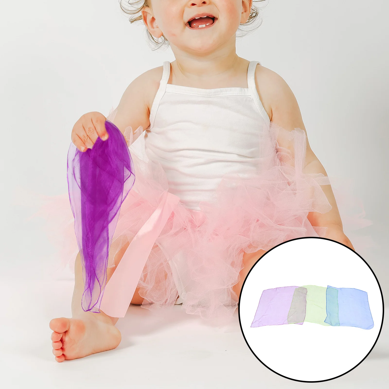 

9Pcs Solid Color Chiffon Scarves Lightweight Soft Mesh Dance Props for Stage Performance Play Accessories for Women Children