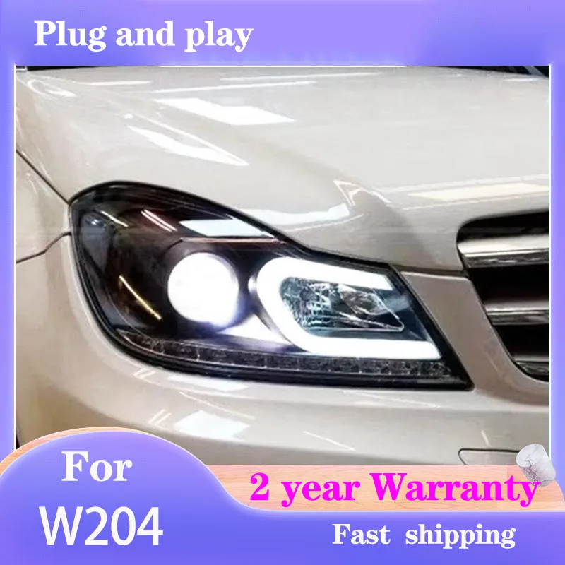 

Car Styling Head Lamp for W204 Headlights 2011-2014 C200 C260 Headlight DRL Hid bi-xenon lens