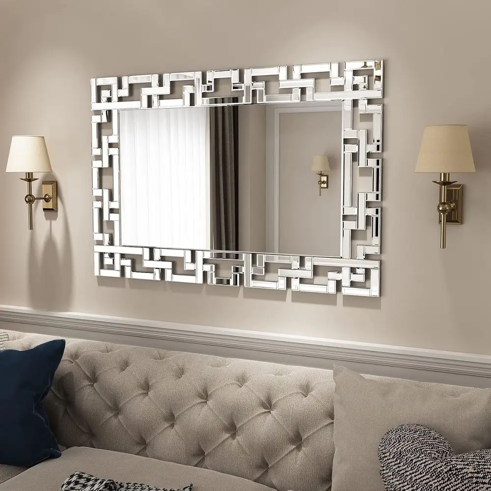 

Elegant 40x28 Wall Mirror with Beveled Edges for Entryway, Bathroom, Living Room, or Bedroom