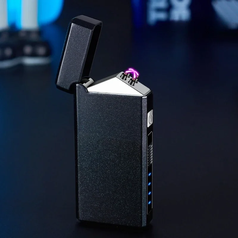 

Сенсорная зажигалка с двойной дугой и длительным сроком службы батареи, перезаряжаемая от USB, ветрозащитная электронная зажигалка для путешествий и выживания на открытом воздухе